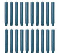 Lot de 20 bougies de table Rustik Lys – Couleur pétrole – 2,6 x 18 cm – Longue durée de combustion – Style artisanal