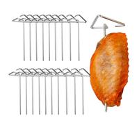 Lot de 20 brochettes verticales réutilisables pour friteuse à air chaud - Pour poulet, viande, steak, saucisses, extérieur, camping, fête, mariage