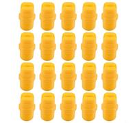 Lot de 20 buses de pulvérisation plates BSPT à filetage mâle 6,35 mm, angle de 80 degrés, têtes de pulvérisation en plastique jaune pour jardin, agriculture, nettoyage et lavage