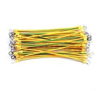 Lot de 20 câbles de mise à la terre solaire BVR avec bornes pour conducteurs de 10, 12, 14 AWG, utilisés dans la liaison de cadre de module PV et la mise à la terre de réseau (2,5 mm² à 30 cm)