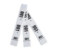 Exacompta - Réf. 96601E - Paquet de 20 carnets de 50 tickets vestiaires numérotés de 1 à 1000 - 3 coupons détachables perforés 2 trous pour mise sur cintres - Format 20 x 3 cm - Blanc