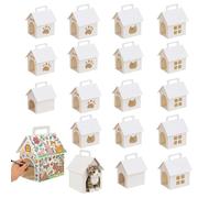 Lot de 20 chapeaux pour chien en carton pour anniversaire d'enfant - Boîtes cadeaux vierges - Adopt A Puppy Party - Boîtes cadeaux en forme de maison pour thème adoption d'animaux de compagnie DIY