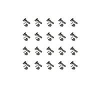 Lot de 20 charnières super coudées X91 à fermeture amortie avec embases à visser, Hauteur 0, Acier, Titane