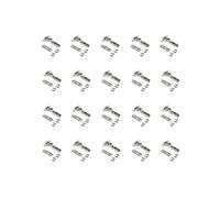 Lot de 20 charnières super coudées X91 à fermeture amortie avec embases droite à visser, Hauteur 1, Acier, Nickelé