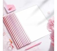 Lot de 20 chemises à pince A4 pour relieur thermique, largeur du dos 10 mm, couverture transparente A4, classeur de candidature pour bureau, école, fichiers, documents (Rose)