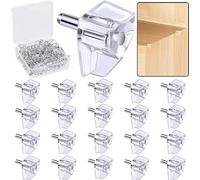 Lot de 20 chevilles de support d'étagère de 5 mm en plastique transparent pour meubles de cuisine, livres, étagères
