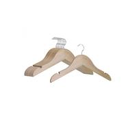 Lot de 20 cintres 28.5 cm pour vêtements bébé avec crochet pivotant à 360° - Bois clair - Vivezen beige G