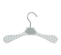 Lot de 20 cintres en bois 28 cm pour bébé, enfant avec crochet pivotant - Cintre blanc à pois gris et nuage gris - Monsieur Bébé Blanc - Pois gris G