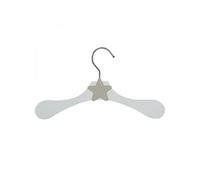 Lot de 20 cintres en bois 28 cm pour bébé, enfant avec crochet pivotant - Cintre blanc et étoile beige - Monsieur Bébé Blanc - Étoile beige G