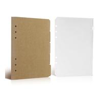 Lot de 20 classeurs A5 en papier kraft - Intercalaires à 6 trous - 20,8 x 15 x 0,02 cm - Format A5 - Pour papier de remplissage, ordinateur portable, bureau scolaire, papeterie