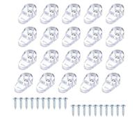 Lot de 20 clips de fixation en verre transparent, pince de fixation murale pour miroir, armoire en verre, clip de support pour panneaux de 3 à 5 mm d'épaisseur, accessoires de fixation
