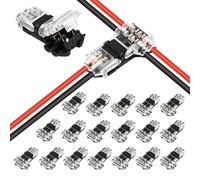 Lot de 20 Connecteur en T - Connecteur Electrique - Connecteur de Câble étanche - Convient pour les dérivations de câbles - Sans soudure et sans dénudage