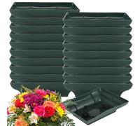 Lot de 20 coupes pour composition florale, bols verts pour fleurs, récipient pour mousse florale, fournitures d’arrangement floral, coupes carrées pour centres de table de mariage, fêtes, bureau