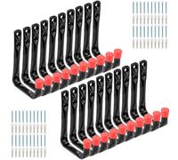Lot de 20 crochets de rangement pour garage, fixation murale de 9 cm, crochets en J robustes, crochets polyvalents pour vélos, chaises, échelles, tuyaux d'arrosage et outils de jardinage