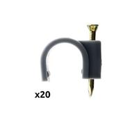 - Lot de 20 crochets fixation Ø14mm - Gris