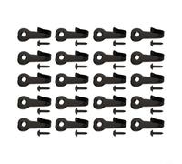 Lot de 20 crochets muraux en fer noir en forme de cœur antirouille | Antirouille : pour un fer résistant, design en forme de cœur, finition noire, taille 40 x 16 mm, vis de montage incluses