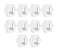 Lot de 20 crochets muraux hexagonaux à motif d'ondulation d'eau pour salle de bain, cuisine, sans perçage, crochets à décoller et à coller pour serviettes, clés, luffas, chapeaux et petits accessoires