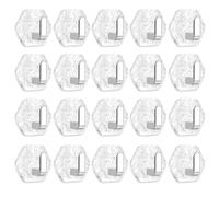 Lot de 20 crochets muraux hexagonaux à motif d'ondulation d'eau pour salle de bain, cuisine, sans perçage, crochets à décoller et à coller pour serviettes, clés, luffas, chapeaux et petits accessoires