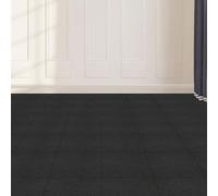 Lot de 20 dalles de sol autocollantes - 50 x 50 cm - Noir - Antidérapant - Lavable - Découpable - Tapis modulaire pour salon, bureau, commerce