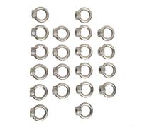 Lot de 20 écrous à anneau M6 en acier inoxydable 304 - Charge maximale : 60 kg - Pour crochets et cordes - Pour décoration intérieure et extérieure (M6)