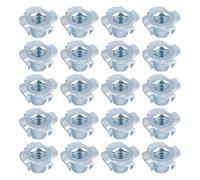 Lot de 20 Écrous à Enfoncer M8 en Acier au Carbone Galvanisé - 4 Pointes à Frapper - Dentelés pour Bois, Meubles, Constructions et Bricolage - Inserts Filetés pour Planches et Mur d'Escalade