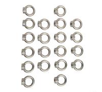 Lot de 20 écrous à œil de levage M6 en acier inoxydable 304 avec anneau fileté femelle pour connecter des boulons à vis pour accrocher des articles sur des supports solides avec une répartition