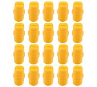 Lot de 20 embouts de pulvérisation plats en plastique 1/4 BSPT filetage mâle 80 degrés pour pulvérisateur de ferme, protection des cultures, jaune