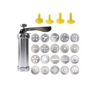 Lot de 20 embouts d'extrudeuse à biscuits Corps en alliage d'aluminium | Alliage d'aluminium, 20 disques de forme, faible effort, brosse facile à nettoyer, plaisir de pâtisserie familiale
