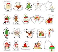 Lot de 20 emporte-pièces de Noël pour biscuits au fondant
