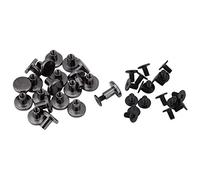 Lot de 20 Ensembles en Laiton à Tête Plate Bouton, Walfront Rivets Noirs Nail Rivets, Bricolage Cuir Artisanal Rivet en Métal pour Ceinture Sangle Sac Chaussures Décoration(8mm)
