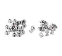 Lot de 20 Ensembles en Laiton à Tête Plate Bouton, Walfront Vis Rivets à Ongles, Bricolage Cuir Artisanal Rivet en Métal pour Ceinture Sangle Sac Chaussures Décoration(6.5mm)