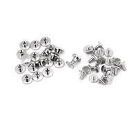 Lot de 20 Ensembles en Laiton à Tête Plate Bouton, Walfront Vis Rivets à Ongles, Bricolage Cuir Artisanal Rivet en Métal pour Ceinture Sangle Sac Chaussures Décoration(5mm)