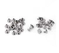 Lot de 20 Ensembles en Laiton à Tête Plate Bouton, Walfront Vis Rivets à Ongles, Bricolage Cuir Artisanal Rivet en Métal pour Ceinture Sangle Sac Chaussures Décoration(8mm)