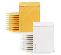 Lot de 20 enveloppes matelassées pour envoi, enveloppes à bulles kraft et blanc, différentes tailles, m-office (300 x 360 mm, 20 unités)