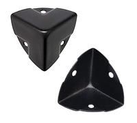 Lot de 20 équerres décoratives de 27 mm de large pour valise en bois, coffre, boîte de vol, noir