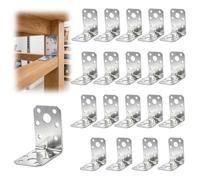 Lot de 20 équerres robustes en acier inoxydable galvanisé 50 x 50 x 35 x | Équerre d'angle en métal à 90 degrés pour charges lourdes - Pour fixer et réparer
