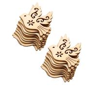 Lot de 20 figurines de colombe de la paix en bois marron - Ornements artisanaux à suspendre pour sapin de Noël - Décoration d'intérieur