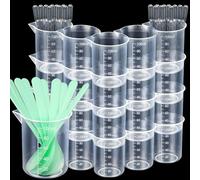 Lot de 20 gobelets doseurs de 100 ml, en plastique époxy avec 10 agitateurs et 10 pipettes de transfert, gobelets doseurs de précision avec échelle pour travaux manuels, moules et fabrication de