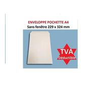 lot de 20 Grande enveloppe pochette courrier A4 - C4 papier kraft blanc 90g format 229 x 324 mm une enveloppe blanche avec