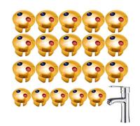 Lot de 20 indicateurs de robinet chauds et froids - Bouton poussoir étanche | Boutons chauds et froids pour robinets à poignée unique pour cuisine, salle de bain