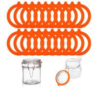 Lot de 20 Joint Bocaux Le Parfait, 70 X 95 mm Joints de Bocal en Silicone Universelles Joints D'étanchéité De Pot De Remplacement Convient aux Bocauxs Mason,Bocaux Hermétiques Faits Maison (Orange)
