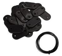 Lot de 20 kits de fixation pour brise vue, canisse anti-UV - Noir - Linxor Noir G
