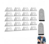 Lot de 20 Lames de Cutter Trapézoïdales, Lame de Rechange 52mm Universelles pour Couteau de Bricolage et Art, Découpe Précise de Carton, Plastique, Tapis et Cuir avec 2 Doigtiers Anti-Coupure