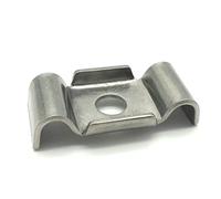 Lot de 20 languettes de serrage en acier inoxydable pour clôture à double fil pour épaisseur de tige de 6/5/6 et 8/6/8