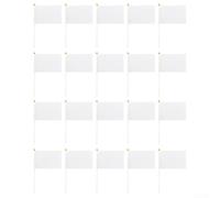 Lot de 20 mini drapeaux blancs sur mâts double face pour décorations d'événements royaux, drapeaux de défilé, drapeaux de fans, jour de jeu, 8,2 x 5,5 cm