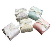 NOVAGO - Lot de 20 mini petites boites à Rayure bleu pour cadeau/bijoux/bonbons/dragées en carton papier avec les motifs