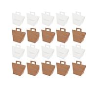 NOVAGO- Lot de 20 mini petits Sacs/pochettes/Boite à cadeau en papier avec les motifs (Blanc Marron) Marron G