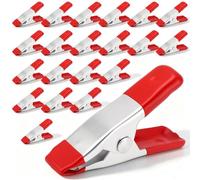 Lot de 20 mini pinces à ressort en métal (rouge) | Pinces à ressort, colliers de serrage pour travaux manuels, travail du bois, bricolage, studios photo, camping, arrière-plans