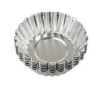 Lot de 20 moules à muffins HugeStore - En acier inoxydable - Couleur argentée, Aluminium, 7 cm