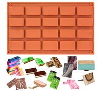 Lot de 20 moules rectangulaires en silicone pour muffins, cupcakes, savons, 29,5 x 17,5 x 1,3 cm
